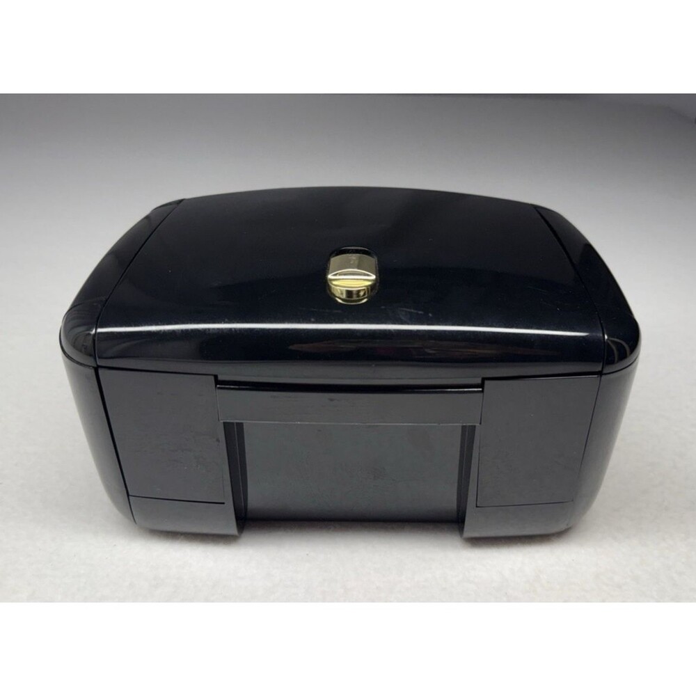 The Jewel Kit Vintage 1980s Black Expandable Fold Out Jewelry Box Mirror Retro